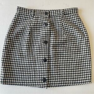 La Redoute Black/White Houndstooth Mini Skirt Y2K (XS/S)